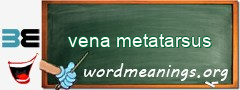 WordMeaning blackboard for vena metatarsus